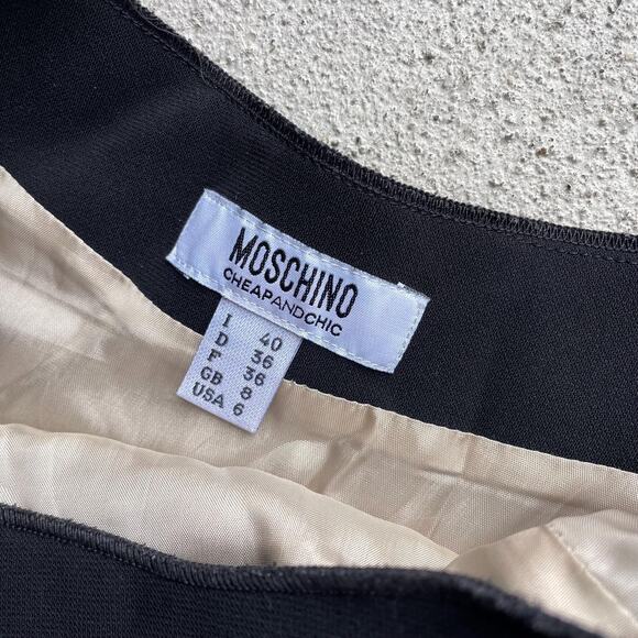 MOSCHINO Cheap & Chic black strapless mini dress semi formal | size US 6 - Picture 5 of 6